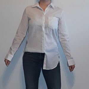 Ann Taylor Striped Button-Down Shirt - XS